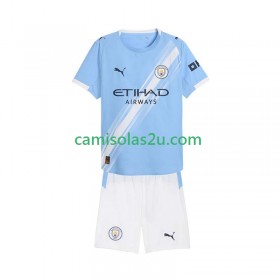 Camisolas de futebol Manchester City Criança Equipamento Principal 2025/26 Manga Curta